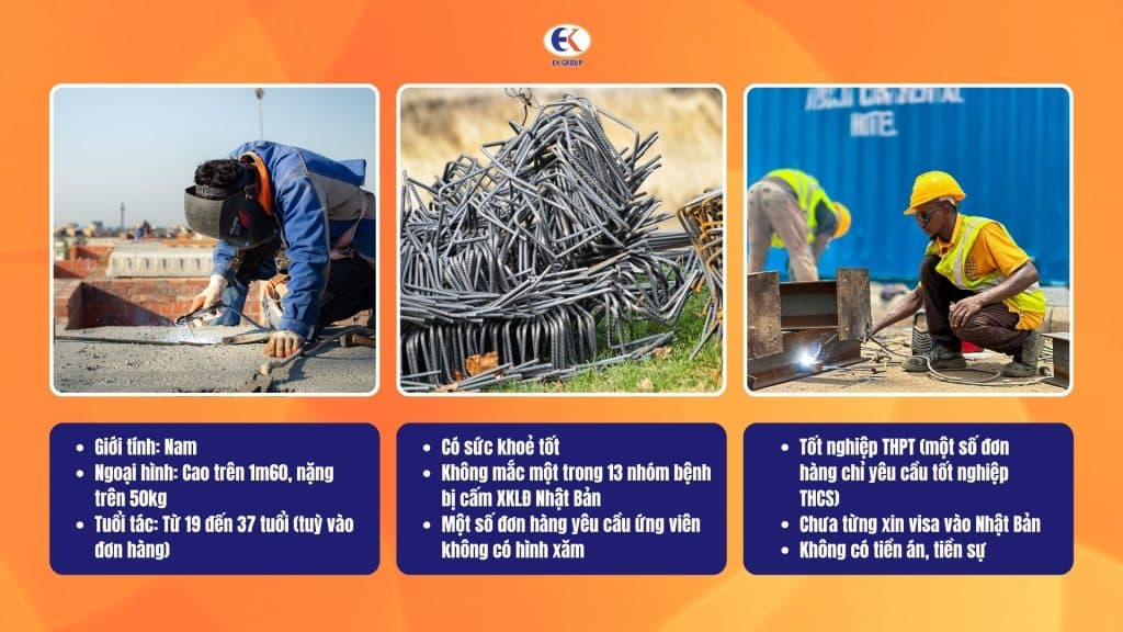 điều kiện tham gia đơn hàng thi công cốt thép nhật bản