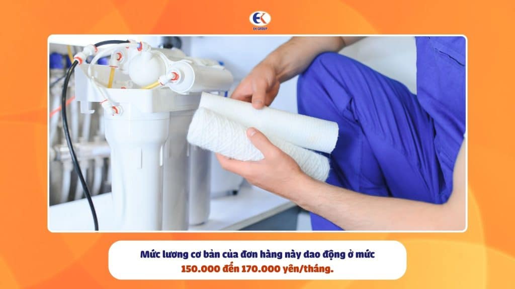 mức lương cơ bản của đơn hàng lắp đặt đường ống tại nhật