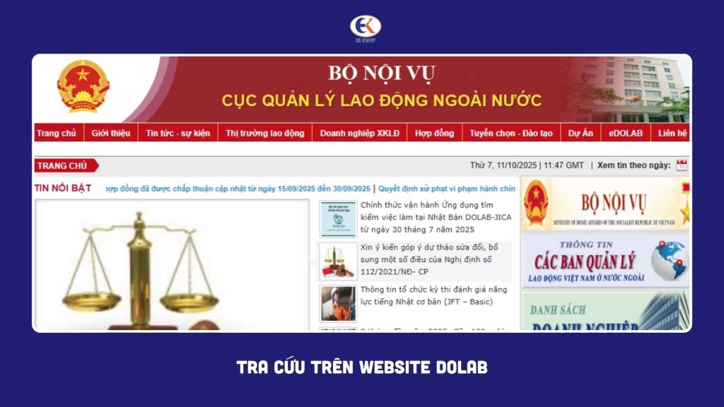 tra cứu công ty xklđ nhật bản uy tín trên website dolab