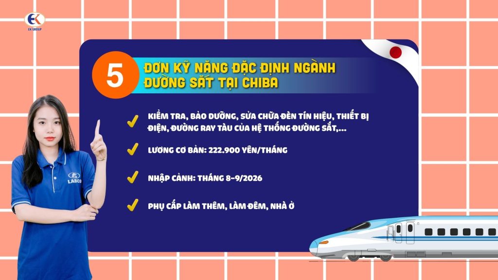 đơn kỹ năng đặc định ngành đường sắt tại chiba