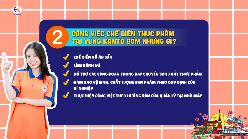 Đơn hàng chế biến thực phẩm vùng Kanto mới nhất 2026
