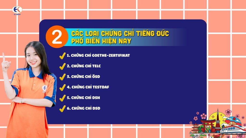 Các loại chứng chỉ tiếng Đức phổ biến hiện nay