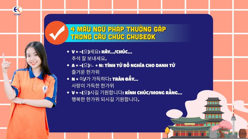 4 mẫu ngữ pháp thường gặp trong câu chúc Chuseok