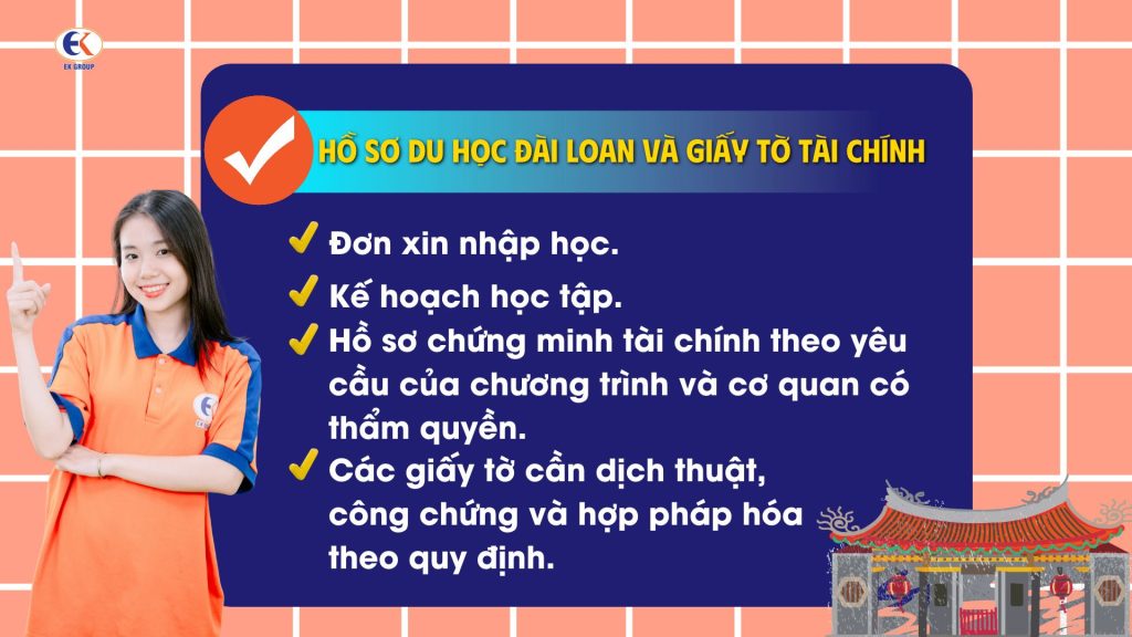 Hồ sơ du học Đài Loan và giấy tờ tài chính