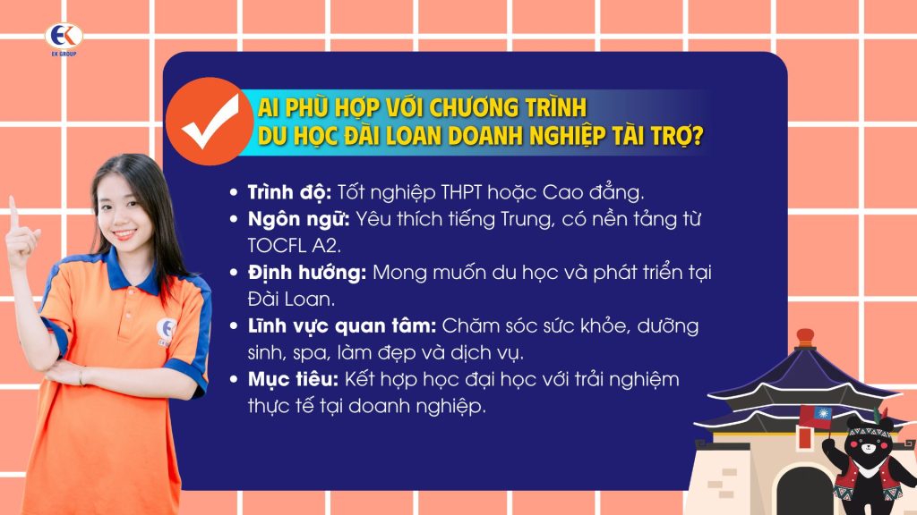 Ai phù hợp với chương trình Du học Đài Loan Doanh nghiệp tài trợ?